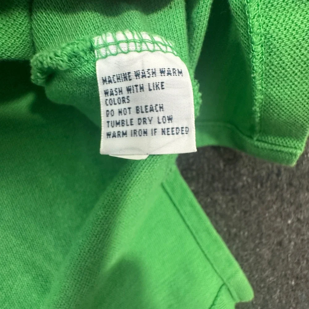 Polo Ralph Lauren Polo Shirt Mens Large Green Classic Fit Pique Cotton SS